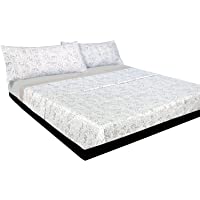 Montse Interiors Juego de sábanas Estampado Flores Beige (Alba- para Cama de 90x190-200)